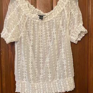 Sheer white patterned top